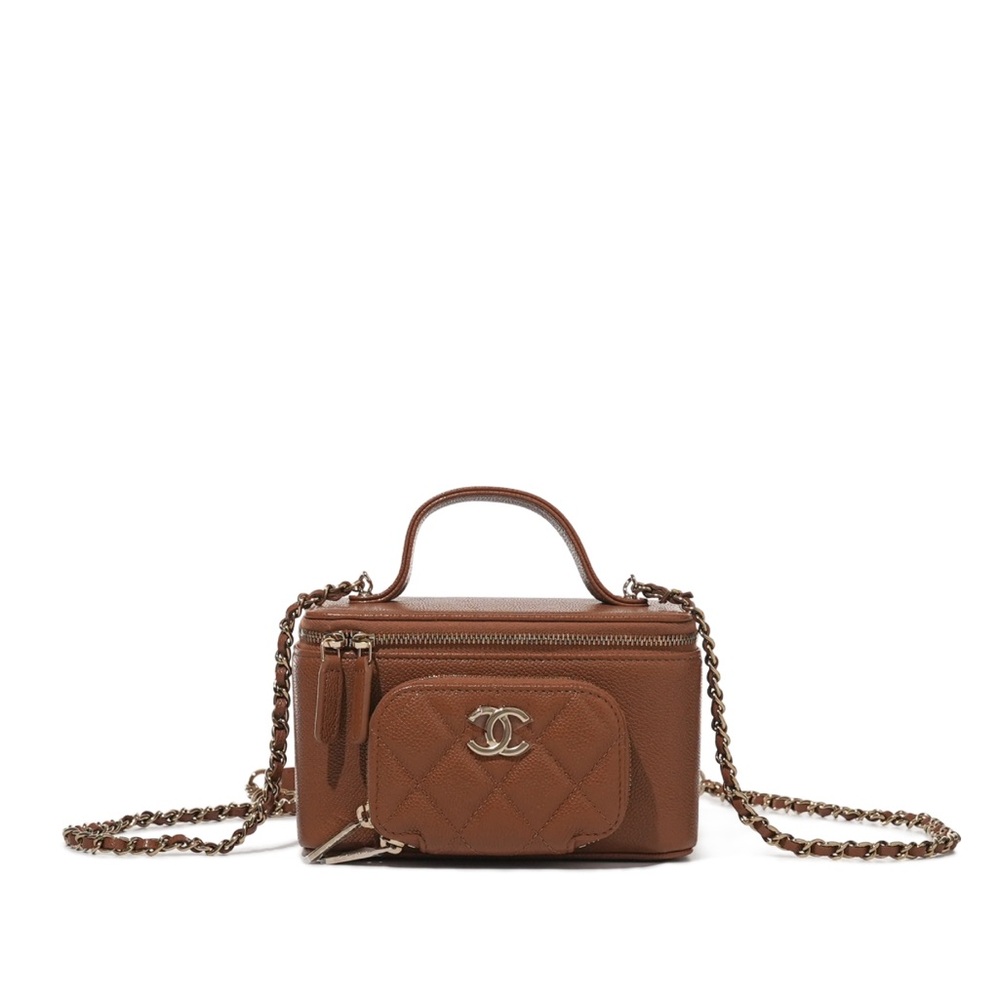 Chanel caviar brown vanity bag🤎